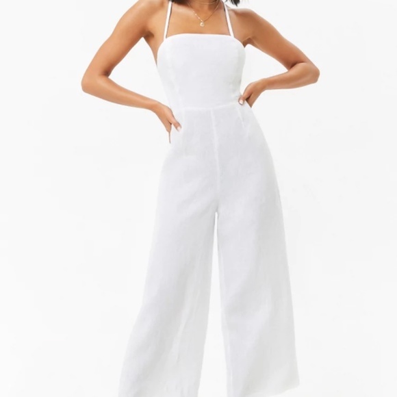 Forever 21 Pants - FOREVER 21 White Jumpsuit Sz Small NWT